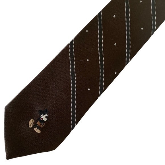 Disney Other - VINTAGE Brown MICKEY MOUSE TIE by Cervantes WALT DISNEY PRODUCTIONS polyester